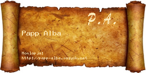 Papp Alba névjegykártya